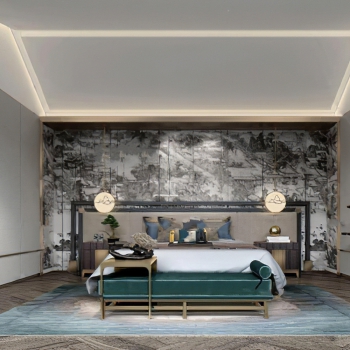 New Chinese Style Bedroom-ID:589729073