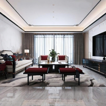 New Chinese Style A Living Room-ID:295423038