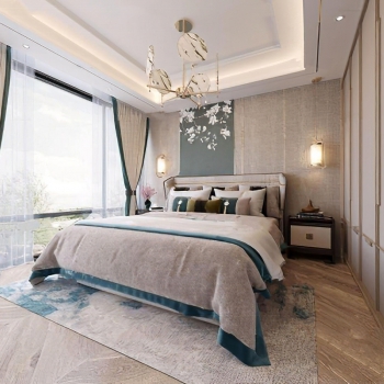 New Chinese Style Bedroom-ID:991559036