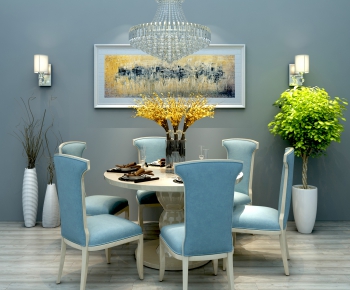 American Style Dining Table And Chairs-ID:856553087