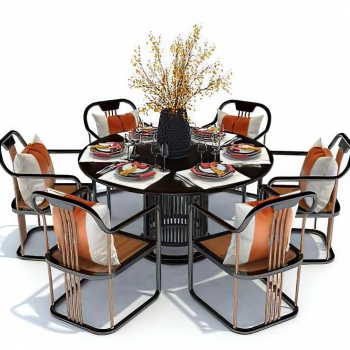 New Chinese Style Dining Table And Chairs-ID:601505993