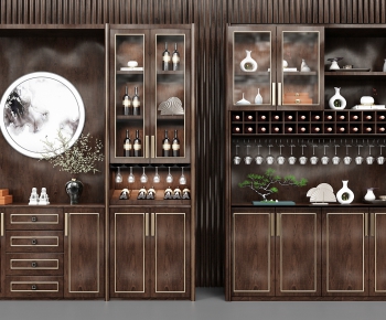 New Chinese Style Wine Cabinet-ID:838989025