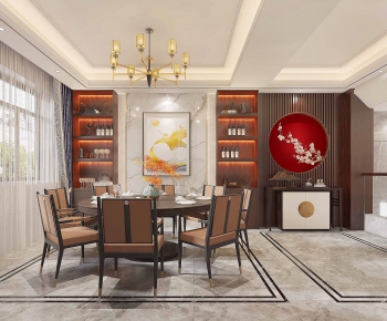 New Chinese Style Dining Room-ID:970977076