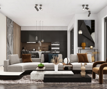 Modern A Living Room-ID:495775949