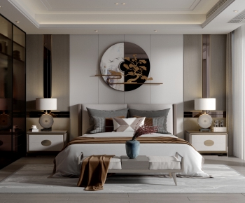New Chinese Style Bedroom-ID:615902904