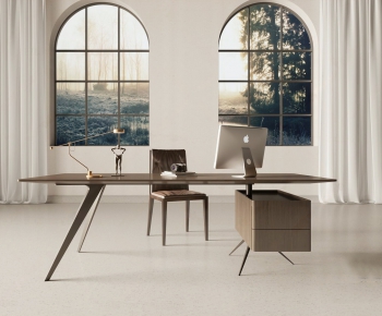 Modern Computer Desk And Chair-ID:725541115