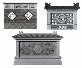 New Chinese Style Building Component-ID:591593037