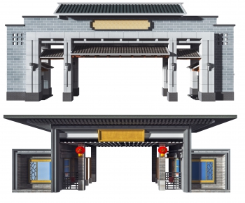 New Chinese Style Building Component-ID:536349067