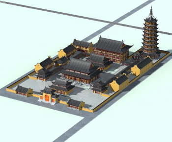 Chinese Style Ancient Architectural Buildings-ID:896508937