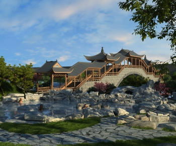 Chinese Style Ancient Architectural Buildings-ID:208837032