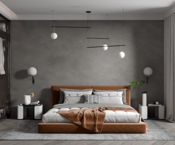 Modern Industrial Style Bedroom-ID:551568037