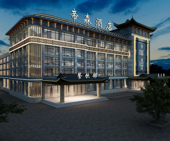 New Chinese Style Building Appearance-ID:833987956