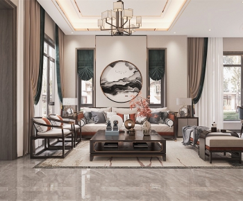 New Chinese Style A Living Room-ID:817220247