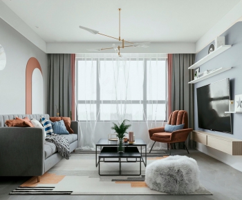 Modern American Style A Living Room-ID:641814959