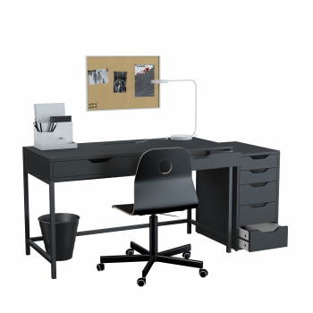 Modern Computer Desk And Chair-ID:341819057