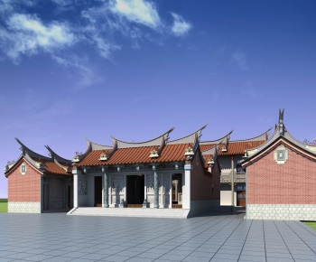 中式闽南寺庙建筑外观-ID:549299962