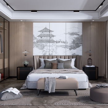 New Chinese Style Bedroom-ID:311060038