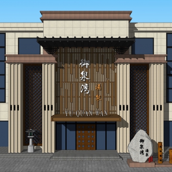 New Chinese Style Facade Element-ID:975542078