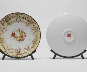 新中式陶瓷盘子摆件-ID:798176052