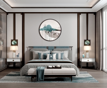New Chinese Style Bedroom-ID:540529977