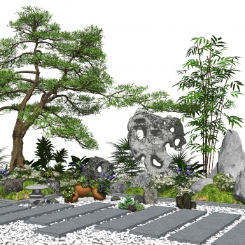 新中式景观小品、假山石头-ID:151213883
