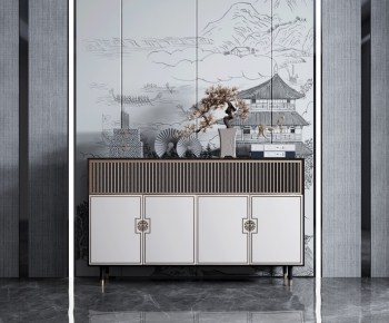 New Chinese Style Entrance Cabinet-ID:136769061