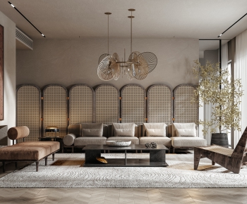 Wabi-sabi Style A Living Room-ID:750494965