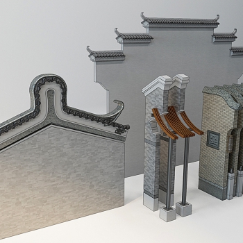 New Chinese Style Building Component-ID:301903015