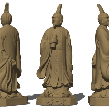 中式古代人物雕塑-ID:442415009