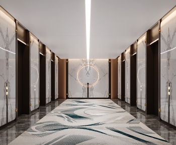 New Chinese Style Office Elevator Hall-ID:467346916