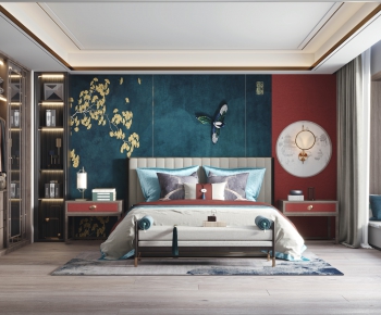 New Chinese Style Bedroom-ID:616888058
