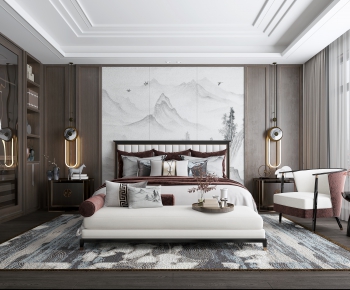 New Chinese Style Bedroom-ID:613030914