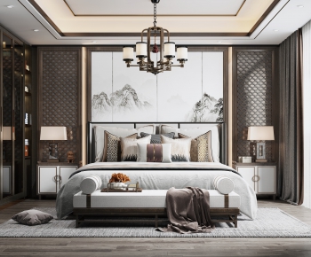 New Chinese Style Bedroom-ID:423017029