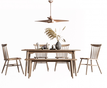 Japanese Style Dining Table And Chairs-ID:304272891