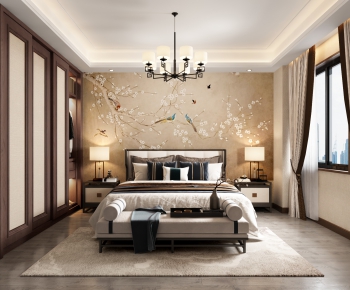 New Chinese Style Bedroom-ID:525729895