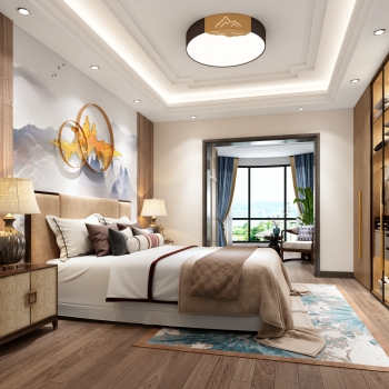 New Chinese Style Bedroom-ID:652481088