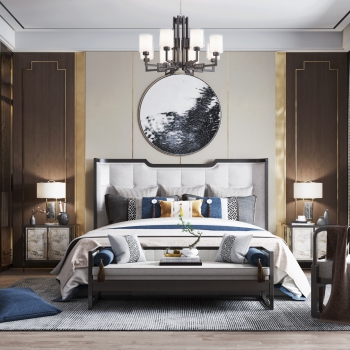 New Chinese Style Bedroom-ID:674582969