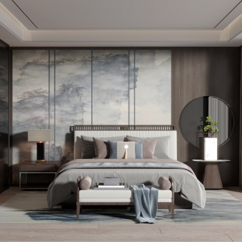 New Chinese Style Bedroom-ID:330801012