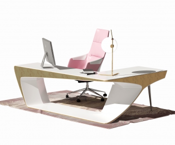 Modern Computer Desk And Chair-ID:609036921
