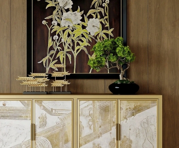 New Chinese Style Side Cabinet-ID:817590004