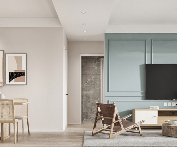 Nordic Style Wabi-sabi Style A Living Room-ID:952846052