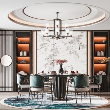 New Chinese Style Dining Room-ID:165597927