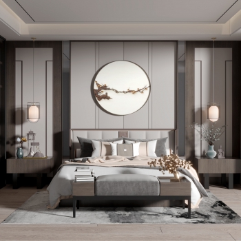 New Chinese Style Bedroom-ID:897634031