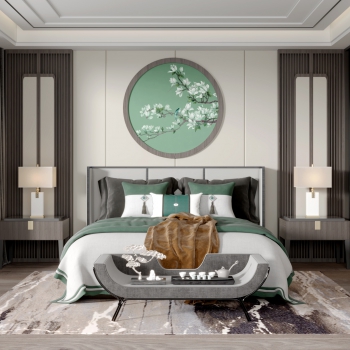 New Chinese Style Bedroom-ID:349401001