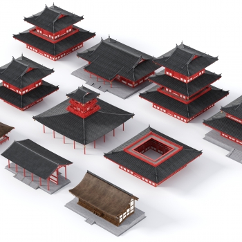 Chinese Style Ancient Architectural Buildings-ID:611686943