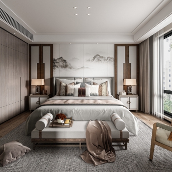 New Chinese Style Bedroom-ID:890155088