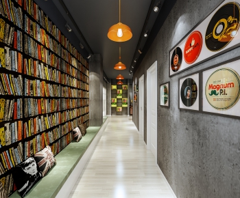 Industrial Style Bookstore Book Bar-ID:411551954