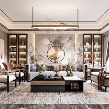 New Chinese Style A Living Room-ID:278706077