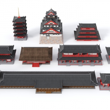 Japanese Style Ancient Architectural Buildings-ID:159832959