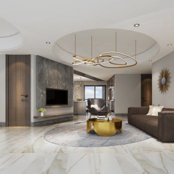 Modern A Living Room-ID:384401088